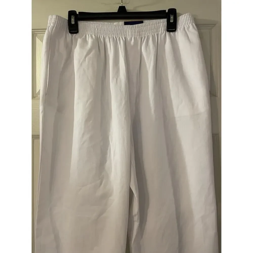 NEW TAGS Defunct Kmart Basic Editions Relaxed Fit White Casual Pants, Sz L